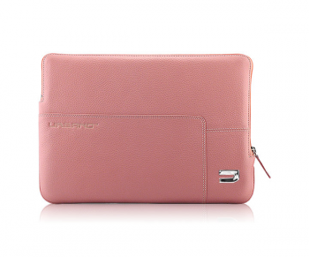 Urbano Leather Zip Folder for Macbook Air - Pink 